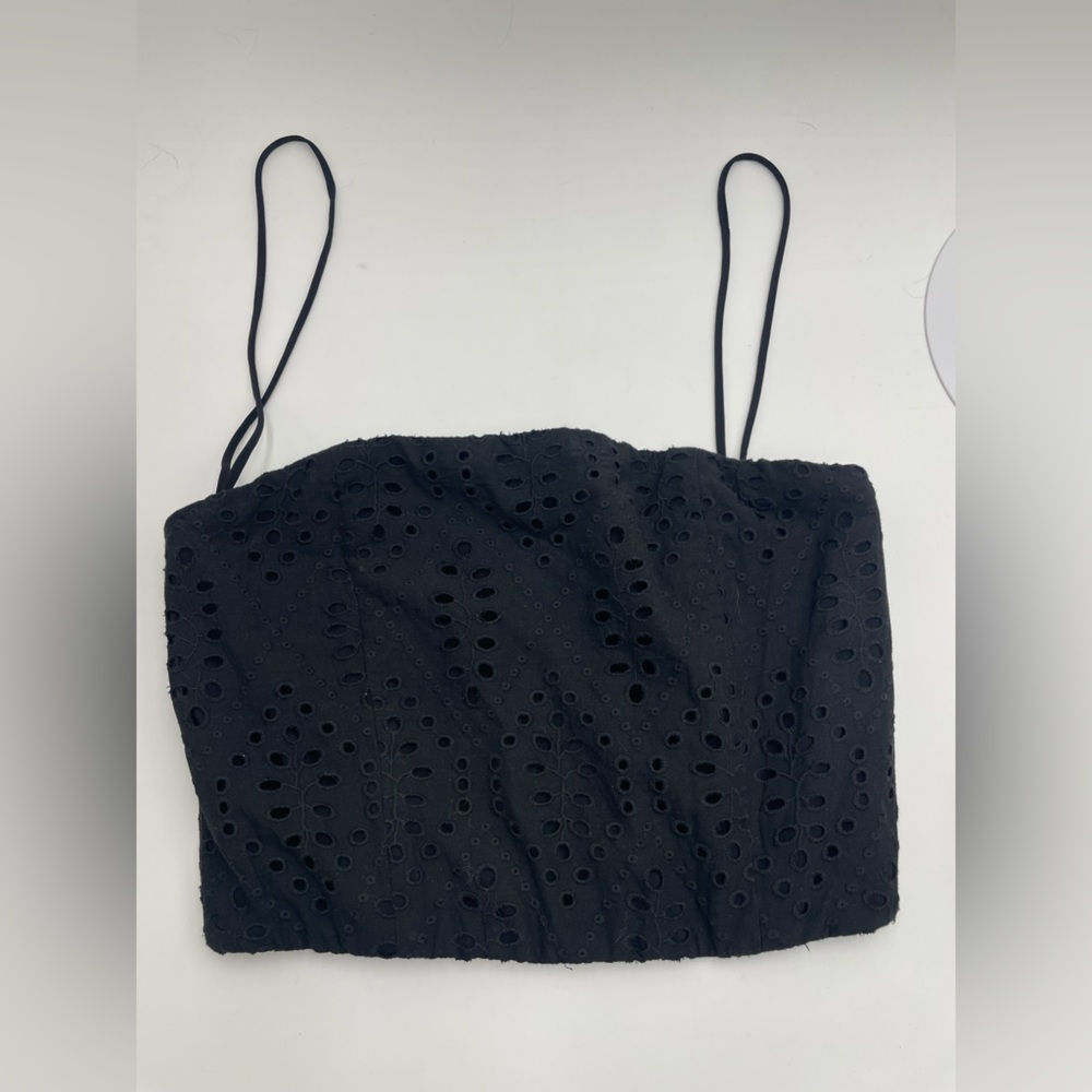 Alice + Olivia Black Textured Top